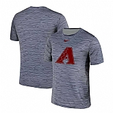 Arizona Diamondbacks Crimson Gray Black Striped Logo Performance T-Shirt